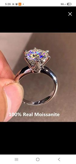 Genuine Silver 1 Ct Moissanite Solitaire Ring
