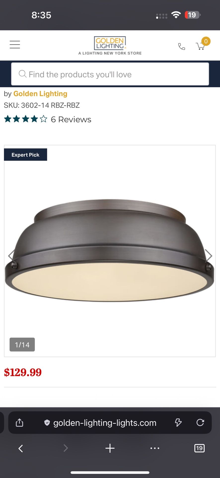 Golden Lighting Ceiling Light