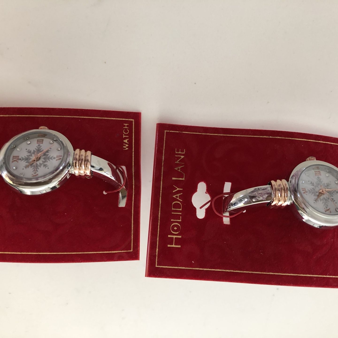 Macy’s snowflake silver bangle watches