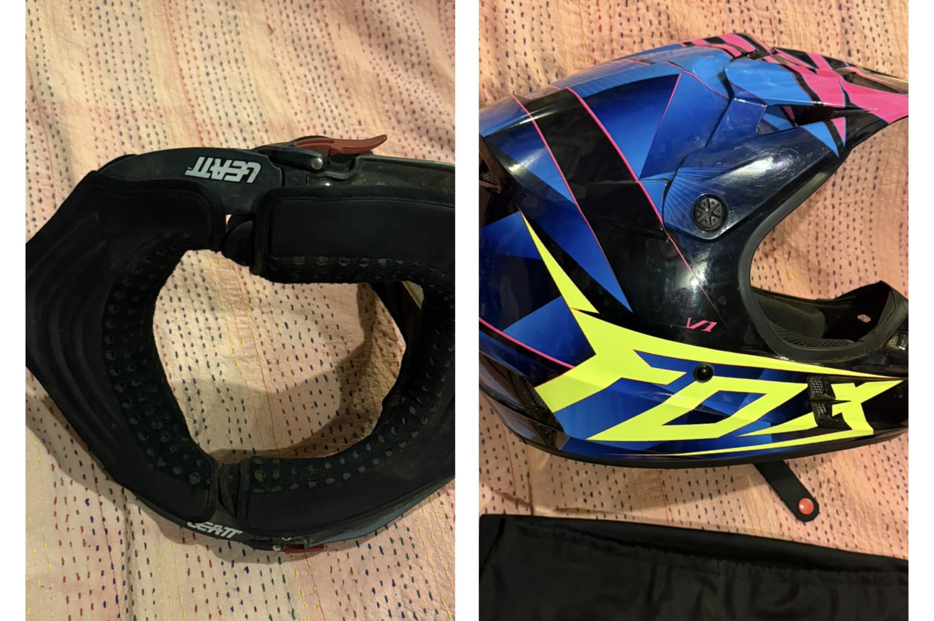 V1 RADEON 2014 V 7 3/8 - 7 1/2 Fox helmet Motocross And Neck Brace