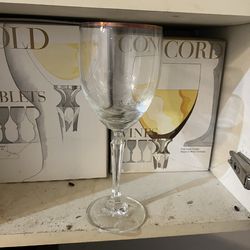 Crystal Concord Gold Goblets and Wines set