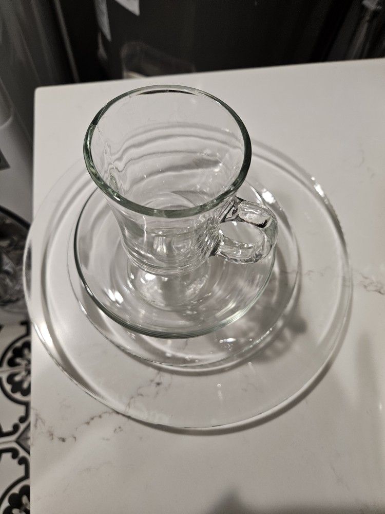 Clear Glass Dinner Set Service For 8