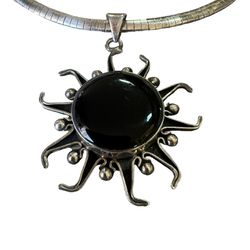Vintage Sterling Silver Taxco Sunburst Necklace 