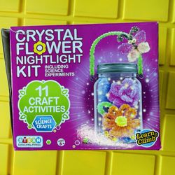 Learn & Climb Arts and Crafts Kit for Girls Ages 8-12. Create Your Own Crystal Night Light - Cute Holiday Gift Set