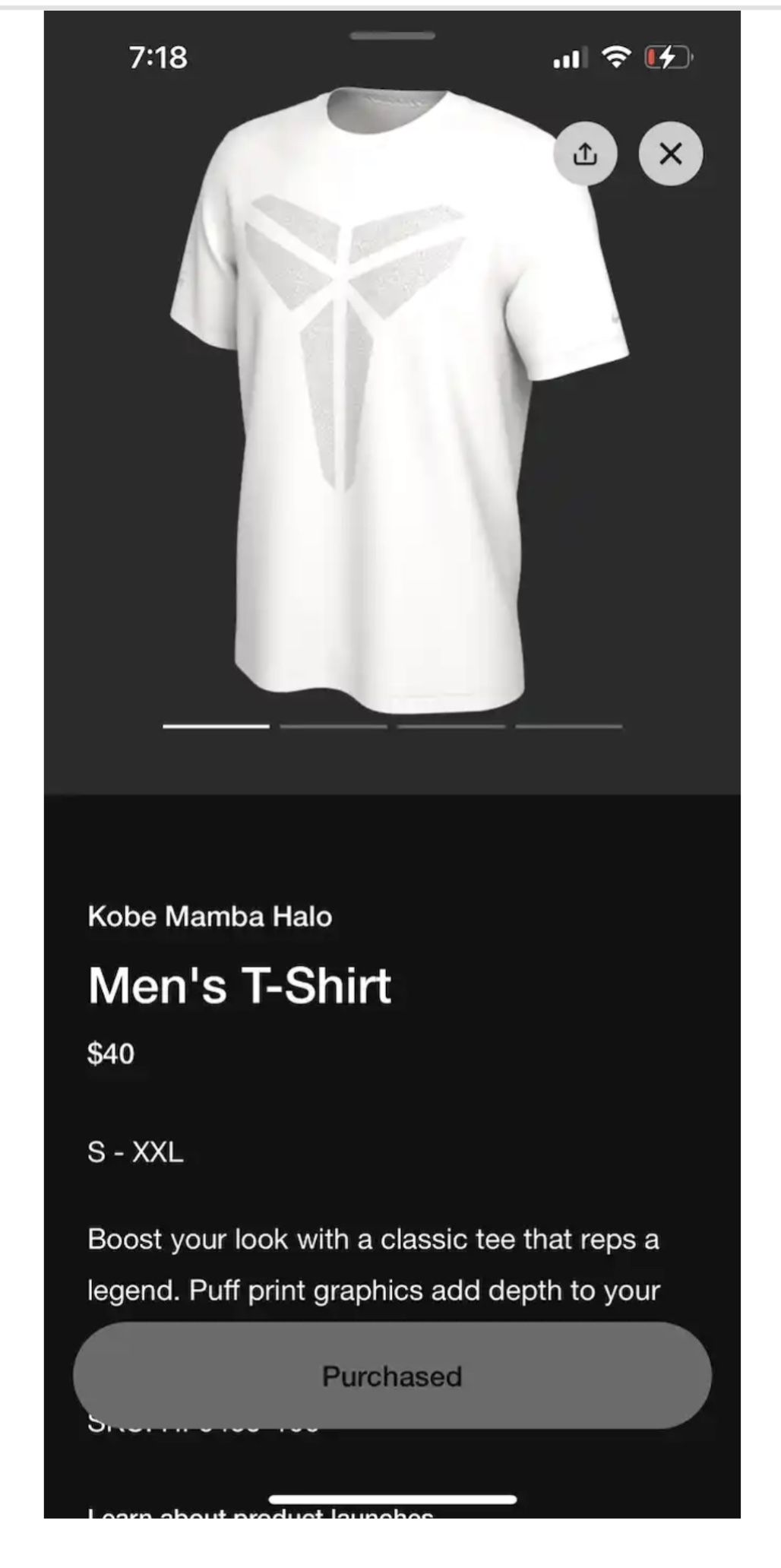 Nike Kobe Mamba Halo T Shirt Black Mamba 24 Kobe Bryant Air