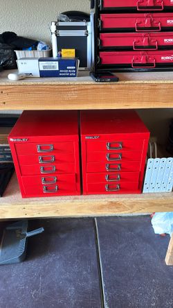 bisley red mini cabinets 