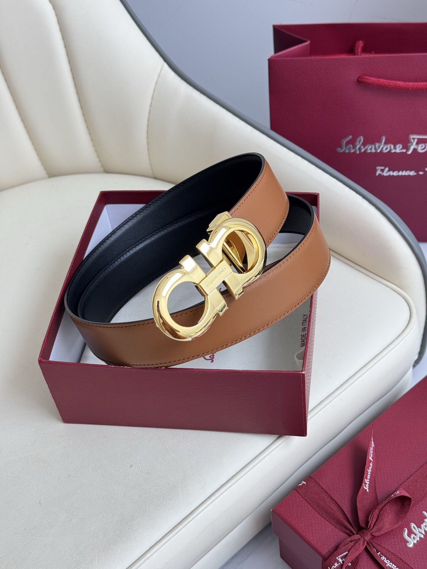 Ferragamo Menโs Belt With Box 2026 New