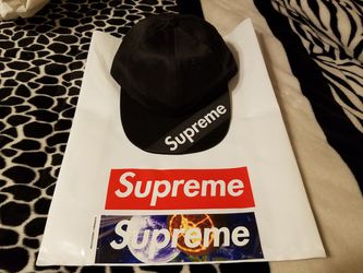 Supreme Hat Visor Label 6-Panel Black Color for Sale in Lincoln