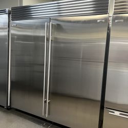 SUB ZERO 72”WIDE BUILT IN STAINLESS STEEL REFRIGERATOR/FREEZER