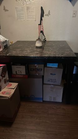 Faux Marble Top Kitchen Island Table