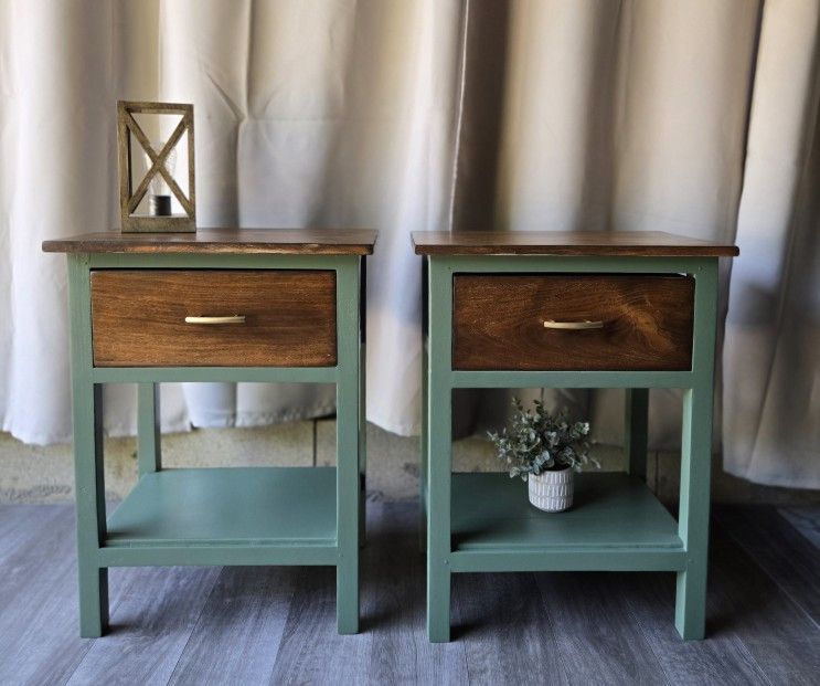 Light Green Pair Of Nightstands