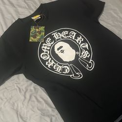Black BAPE x Chrome Hearts tee