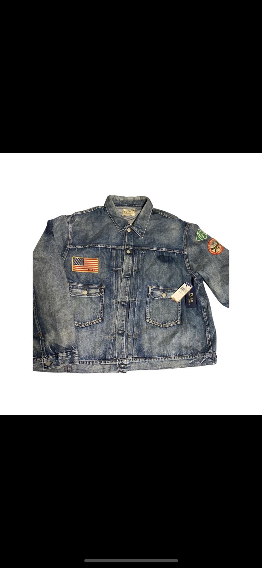 Ralph Lauren Polo Sportsman Trucker Denim Jacket. Mens 3XL. NWT. Worth $400