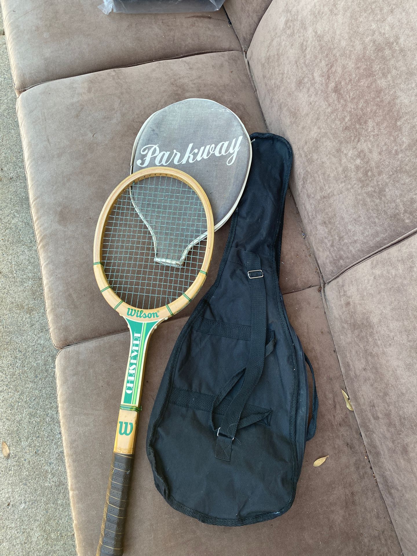 Tennis racket with cover