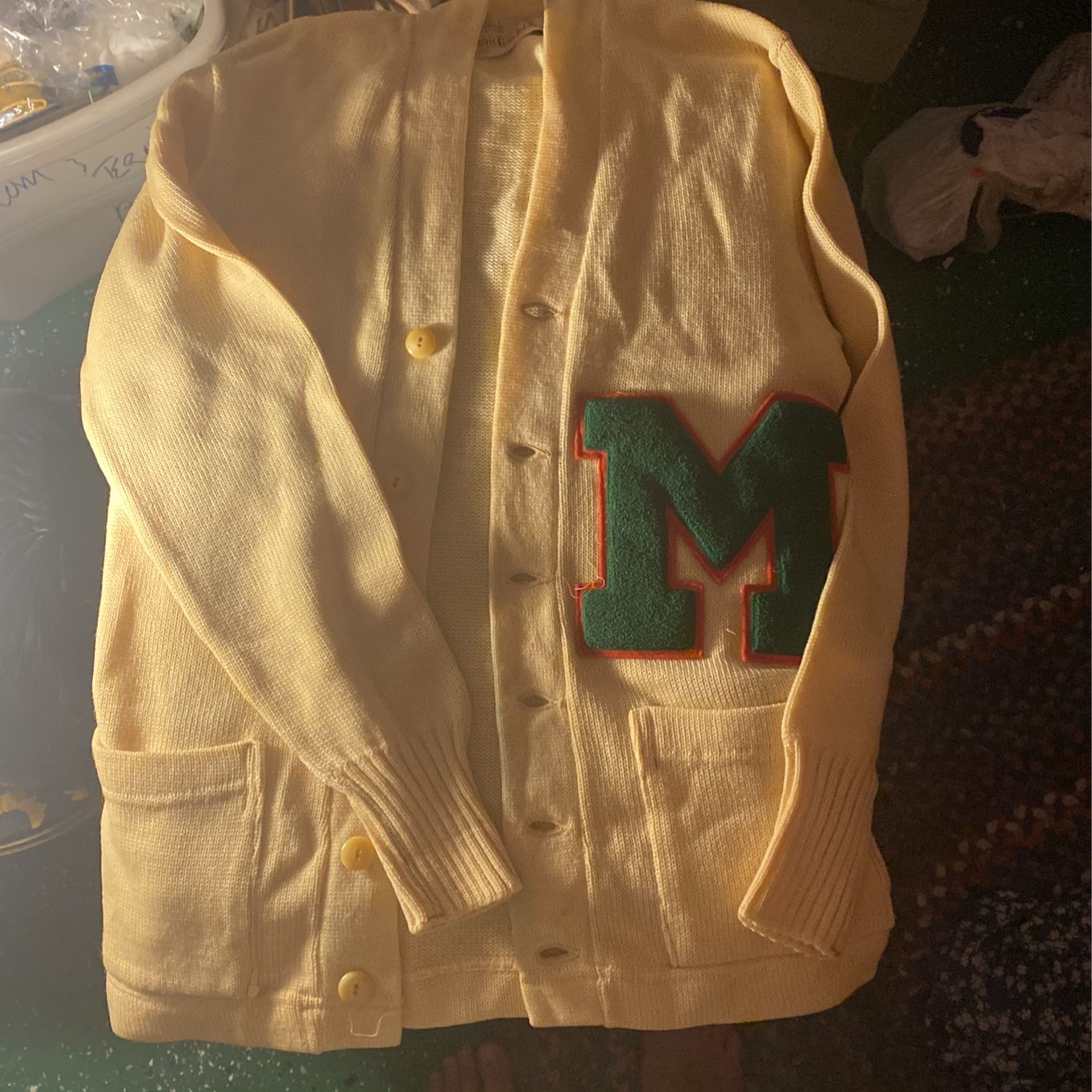 University Of Miami Wool Letterman Sweater