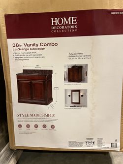 Brand New - 38” Vanity Combo (Granite Top Sink &  Matching Mirror) (Home Depot)