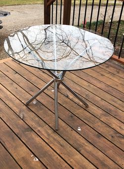 Glass Top Industrial Table