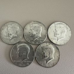 1965 Up To 1969 - Kennedy Half Dollars - 40% Silver!
