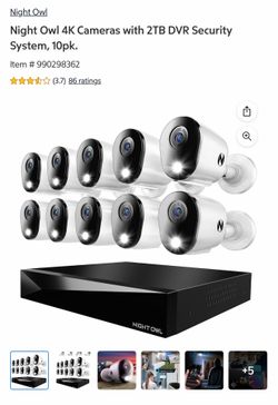 Night Owl 4K cameras with 2TB DVR 10 cameras