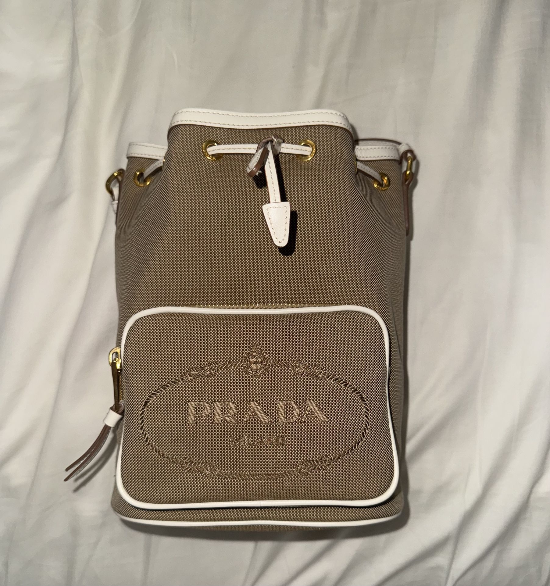 Prada Canvas Bucket Bag