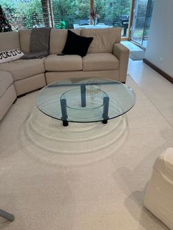 Round glass coffee table