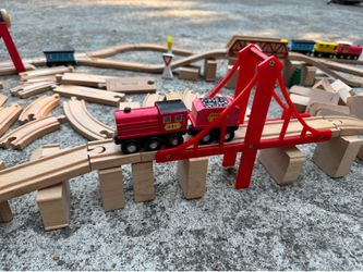 Montessori Melissa and Doug Wooden Railway Train Set