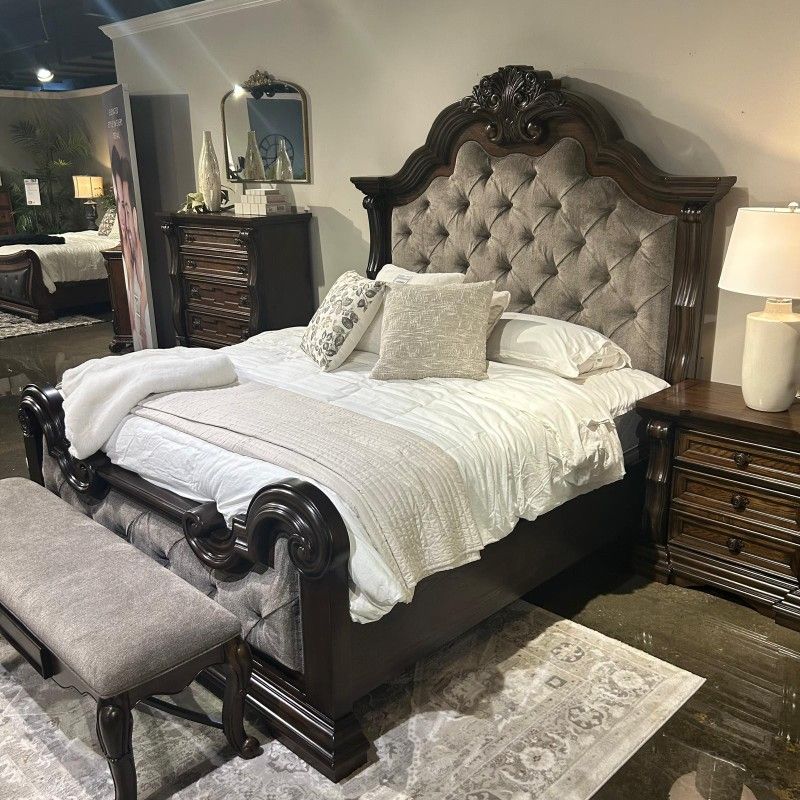 $39 Down financeTOTAL $2990 Ashley Bedroom Set Queen Or King Bed Dresser Nightstand And Mirror Chest Options Free Delivery Free Matress