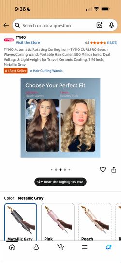 TYMO CURLPRO automatic rotating curling iron features one-click auto-rotation, taking the hassle out of styling and creating consistent beach waves ev