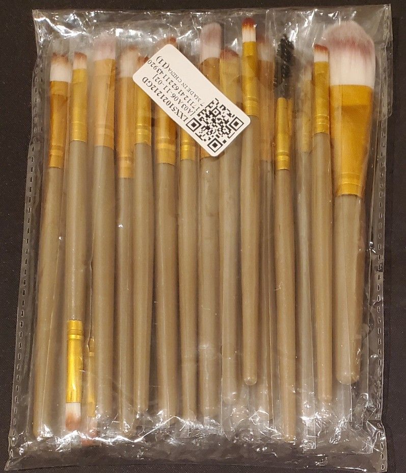 New! 20 Pieces Gold Cosmetic Face Eyeshadow Makeup Brush Set