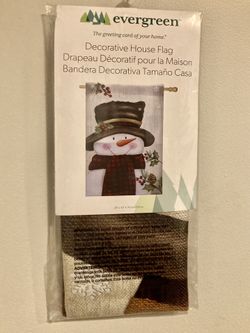 Evergreen Snowman House flag 