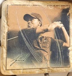 AT&T National Tiger Woods Tumbled Marble Coaster Set, Coasters are Factory Sealed