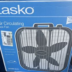 NEW IN BOX Decor Colors 20 in. 3 Speed Box Fan for Home in Black with Save Smart Technology, 1800 CFM and Carry Handle(BLACK) About This Product Lasko