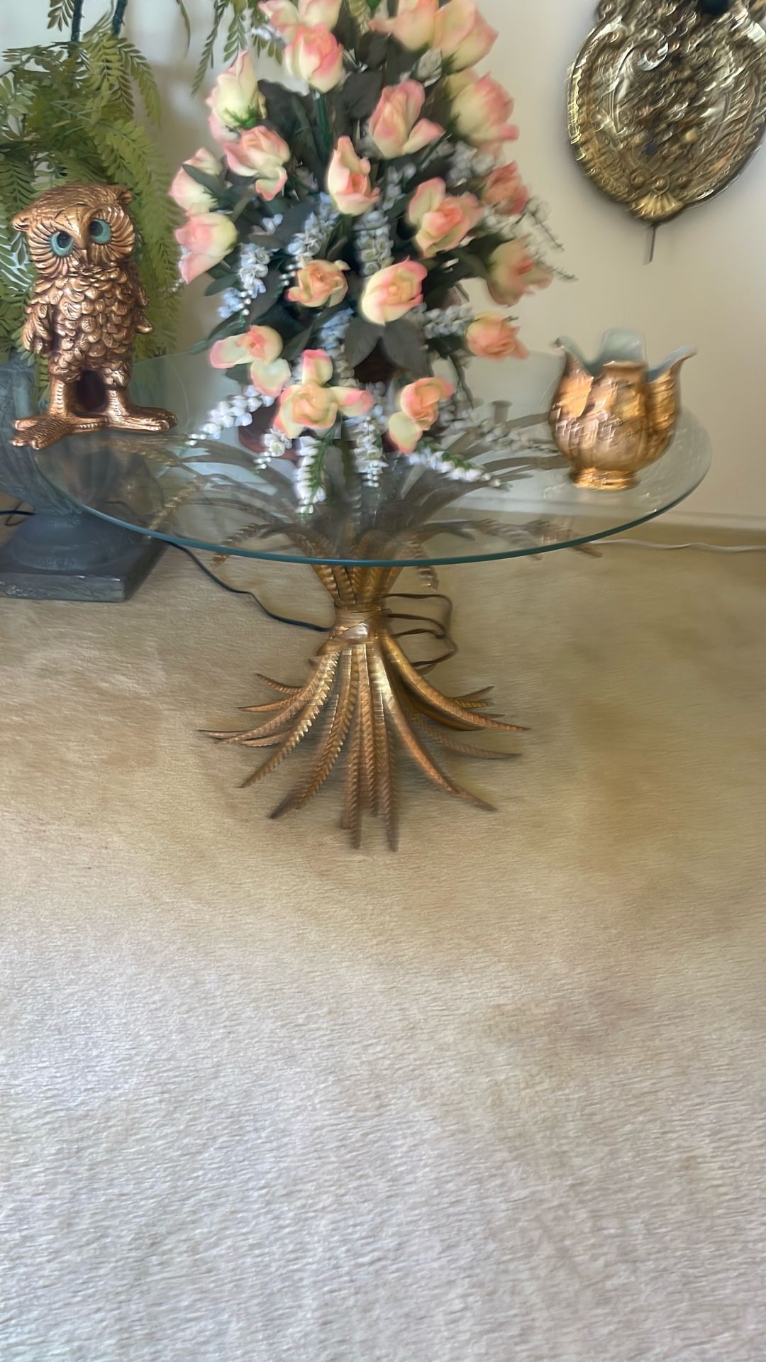 Two Golden Leaf Coffee Tables