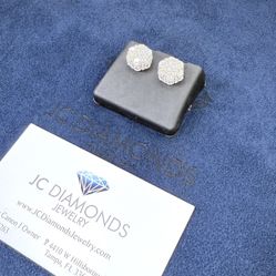 Earrings White Gold 10k Diamonds Real natural