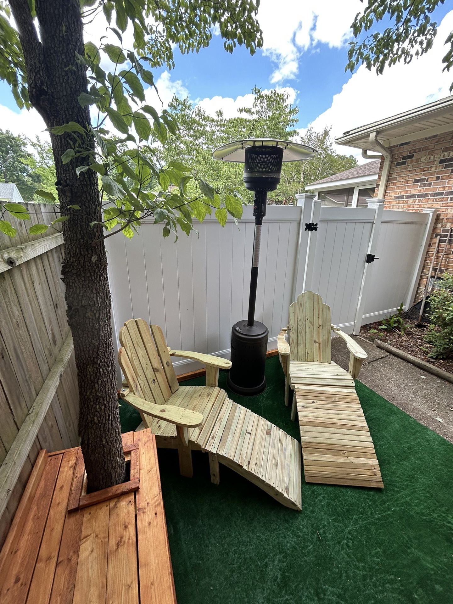 2 Adirondack Chairs, 2 Ottoman chair and Small Table