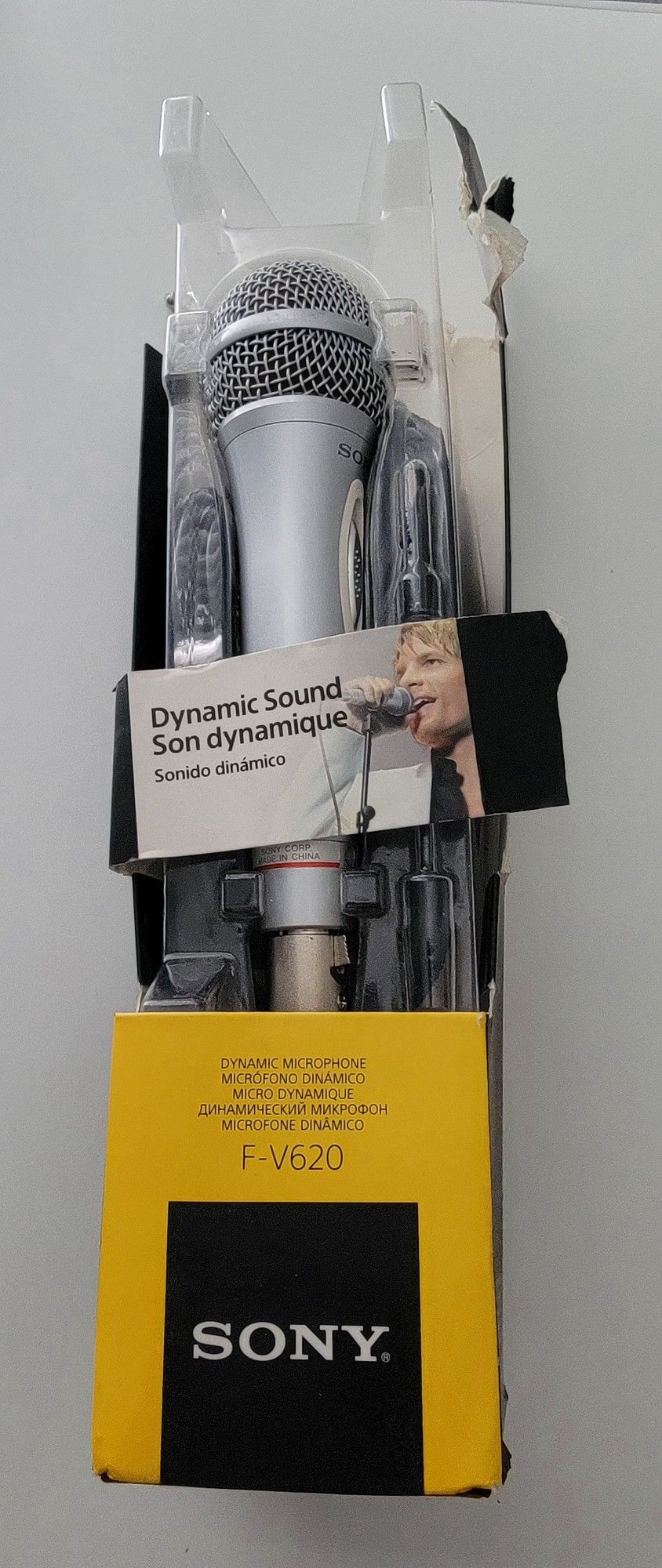 SONY F-V620 DYNAMIC MICROPHONE for Vocals Neodymium Magnet Zinc Die-Cast Body