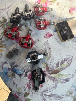 MTB mountain bike pedals 3- pair SPD and 1-pair Crank Bros Candy3s