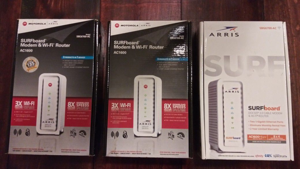 NEW! Arris Motorola SURFboard SBG6700-ac Gaming Modem and Wi-Fi Router