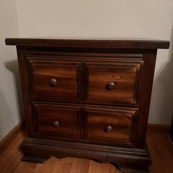 Antique Wooden Bedside Stand/Drawers