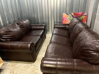 Leather couch and love seat