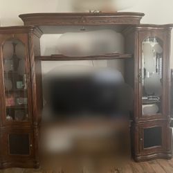 Huge Brown Pure Wood Hutch 