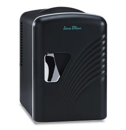 Iceblue Mini Fridge, Retro 4Liter /6 Cans Tiny Fridge, AC Plug & 12V Car Charger Skincare Fridge, Compact & Portable 4A Cooling Small Refrigerator for