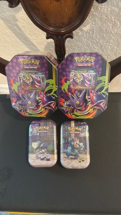 Pokémon Sealed Lot Mega Gengar Moonlit Tins and Lumiose City Tins