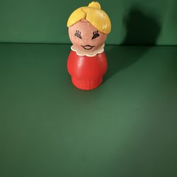 Fisher Price Wooden Red Girl Ponytail