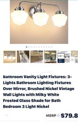 Brushed nickel light vanity