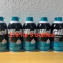 Gillette Shaving Foam, Sensitive Skin, $10 For 5 Bottles 