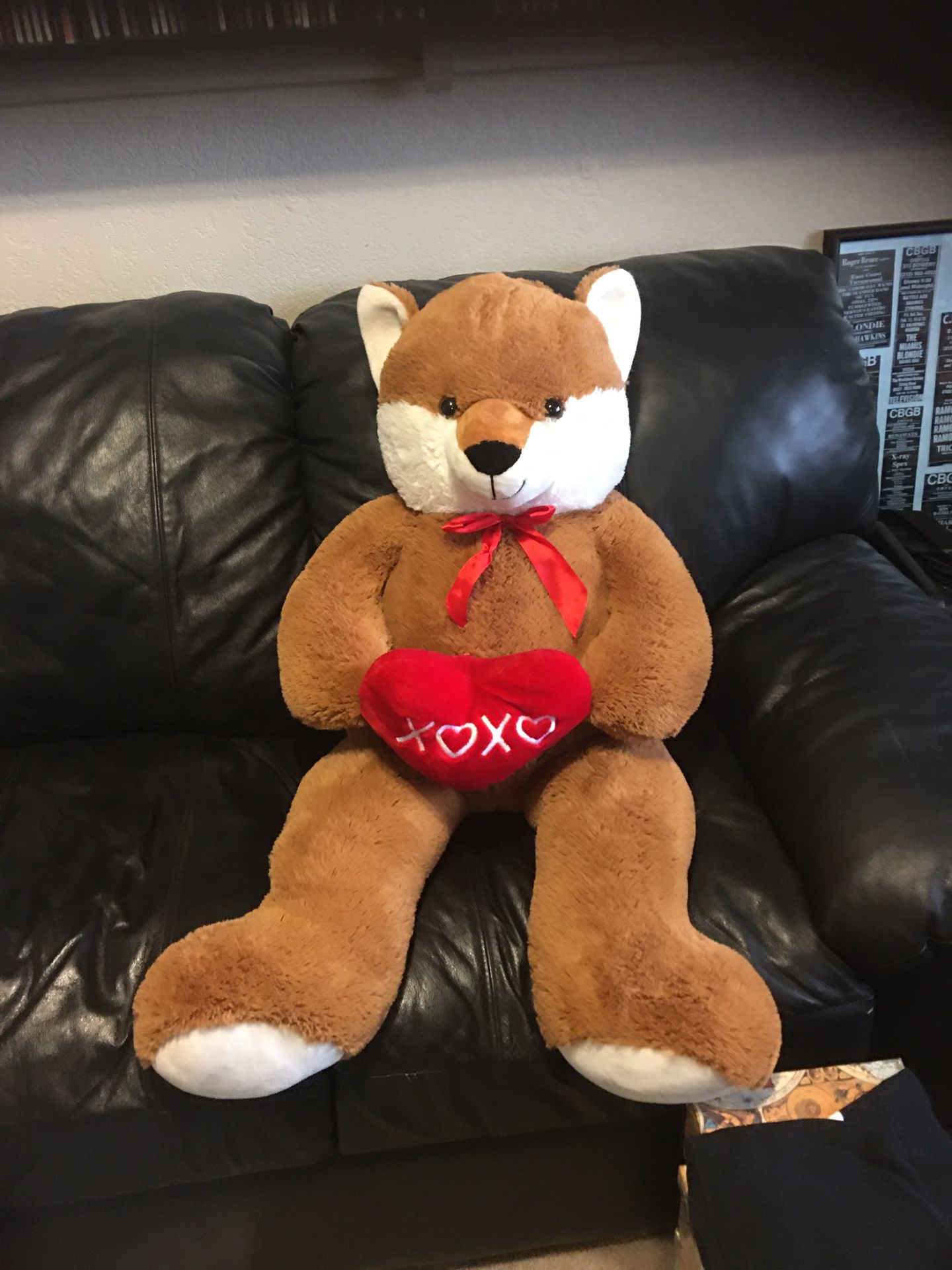 Large fox bear Valentines Day stuffed animal