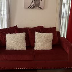 Red Sofa And Loveseat 