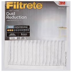 3M Filtrete 20x20x1 Air Filter MPR 300 Basic Dust Clean Living- 3 Pack