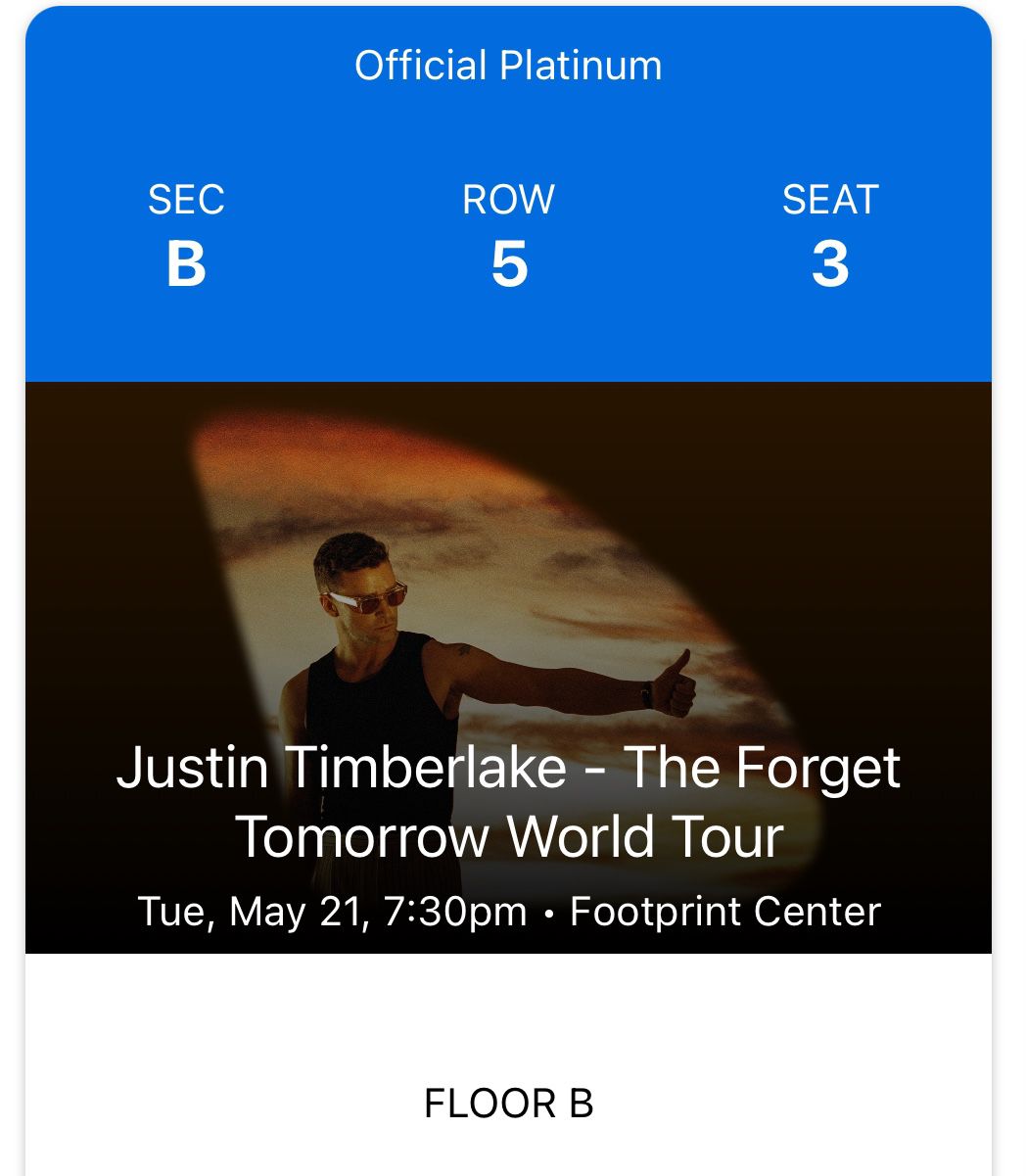 Justin Timberlake Floor 5th Row, Center Stage!